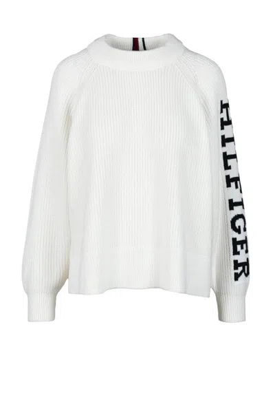 Tommy Hilfiger White Cotton Sweater