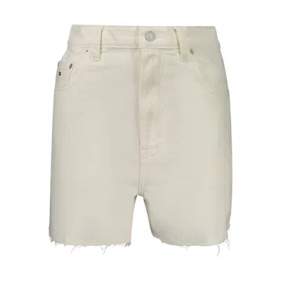 Tommy Hilfiger White Cotton Women Shorts In Neutral