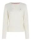 Tommy Hilfiger Soft Wool Cable C-neck Clothing In White