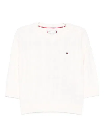 Tommy Hilfiger Kids' White Crew Neck Sweater