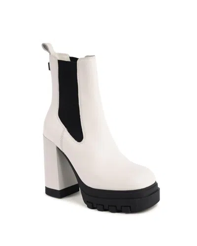Tommy Hilfiger White Leather Ankle Boots