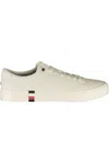 Tommy Hilfiger Elegant White Lace-up Sneakers With Logo Detail