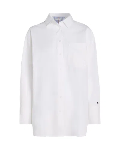 Tommy Hilfiger White Long-sleeved Shirt In Optic White