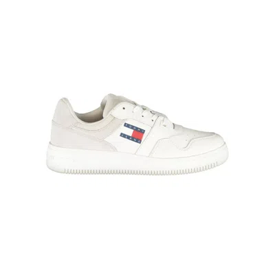 Tommy Hilfiger White Polyester Sneaker In Bianco Chiari E Naturali