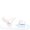 TOMMY HILFIGER WHITE SANDALS FOR GIRL WITH LOGO AND HEART