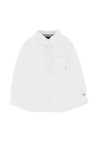 Tommy Hilfiger White Shirt For Baby Boy With Flag