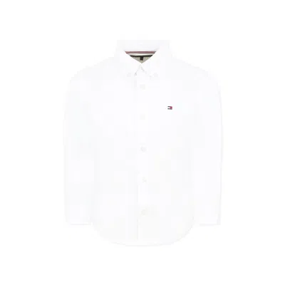 Tommy Hilfiger Kids' White Shirt For Boy With Flag