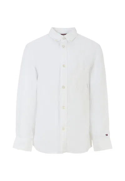 Tommy Hilfiger Kids' White Shirt For Boy With Flag