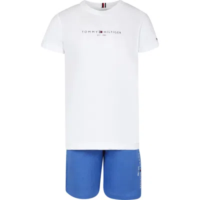 Tommy Hilfiger Kids' White Suit For Boy With Logo In Multicolor