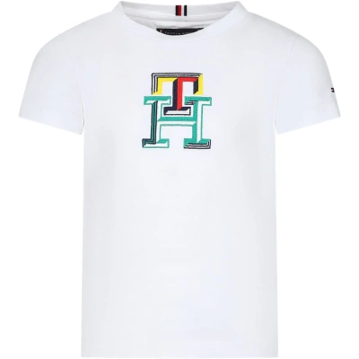 Tommy Hilfiger Kids' White T-shirt For Boy Wuth Logo