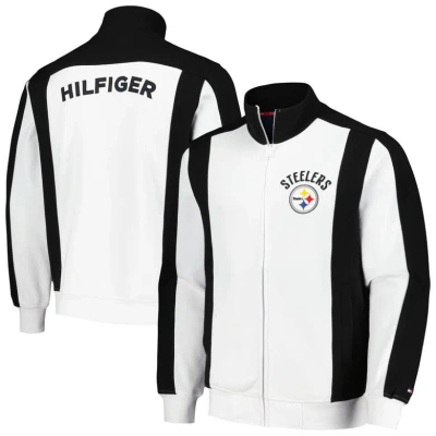 Tommy Hilfiger White/black Pittsburgh Steelers Nolan Full-zip Track Jacket