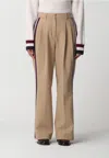 Tommy Hilfiger Wide Leg Pleated Pant In Beige