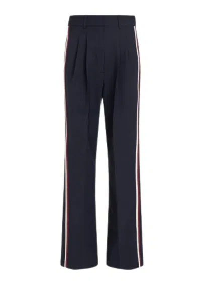 Tommy Hilfiger Wide Leg Pleated Pant In Blu