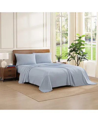Tommy Hilfiger Williamstown Stripe 100% Cotton Percale Sheet Set In Blue