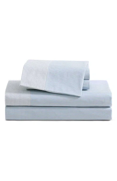 Tommy Hilfiger Williamstown Stripe Cotton Percale Sheet Set In Blue