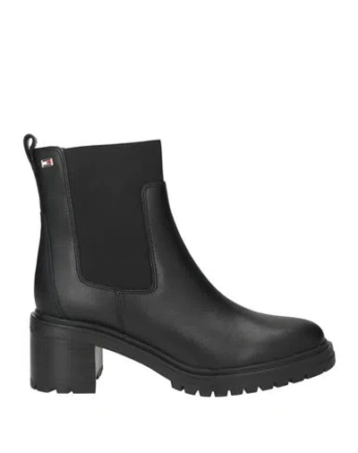 Tommy Hilfiger Woman Ankle Boots Black Size 7.5 Leather