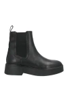 Tommy Hilfiger Woman Ankle Boots Black Size 7.5 Leather In Black