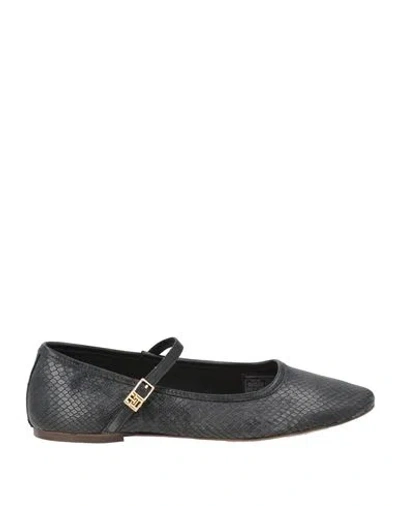 Tommy Hilfiger Woman Ballet Flats Black Size 6 Leather