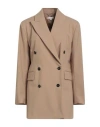 Tommy Hilfiger Woman Blazer Camel Size 6 Recycled Polyethylene, Wool, Elastane In Brown