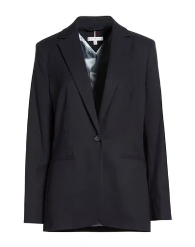 Tommy Hilfiger Woman Blazer Midnight Blue Size 6 Polyester, Viloft, Elastane In Black