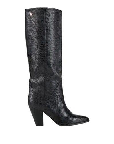 Tommy Hilfiger Woman Boot Black Size 7.5 Leather