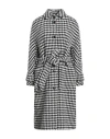 Tommy Hilfiger Woman Coat Off White Size 8 Wool, Polyamide, Synthetic Fibers, Alpaca Wool, Viscose In Black