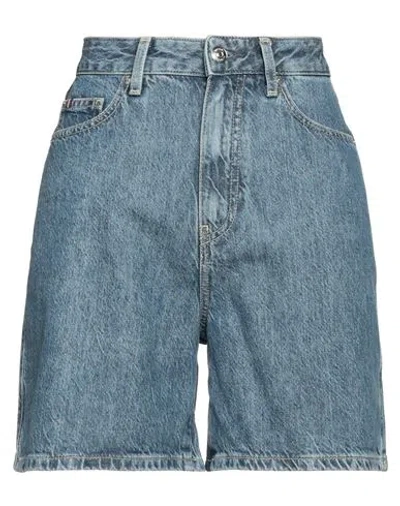 Tommy Hilfiger Woman Denim Shorts Blue Size 26 Lyocell, Cotton, Hemp