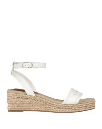 Tommy Hilfiger Woman Espadrilles White Size 9 Leather, Textile Fibers