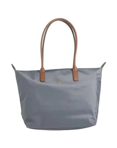 Tommy Hilfiger Woman Handbag Slate Blue Size - Recycled Nylon, Cow Leather In Red