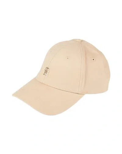 Tommy Hilfiger Woman Hat Beige Size Onesize Cotton In Green