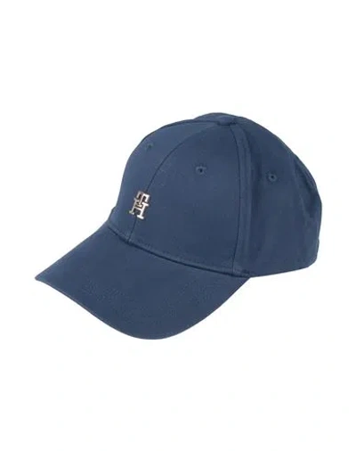 Tommy Hilfiger Woman Hat Navy Size Onesize Cotton In Blue