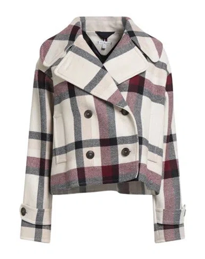 Tommy Hilfiger Woman Jacket Beige Size 12 Wool, Polyester, Acrylic, Nylon In Multi