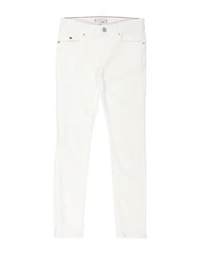 Tommy Hilfiger Toddler Girl Jeans White Size 4 Cotton, Elastane