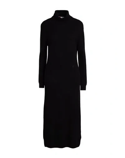 Tommy Hilfiger Woman Midi Dress Black Size Xs Wool, Cashmere