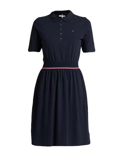 Tommy Hilfiger Woman Midi Dress Midnight Blue Size S Cotton, Elastane