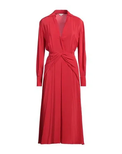 Tommy Hilfiger Woman Midi Dress Red Size 8 Viscose
