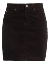 Tommy Hilfiger Woman Mini Skirt Dark Brown Size 6 Cotton, Elastane In Brown