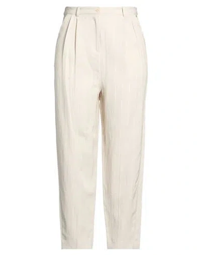 Tommy Hilfiger Woman Pants Beige Size 8 Lyocell, Linen In White