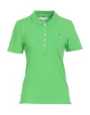 Tommy Hilfiger Woman Polo Shirt Green Size S Cotton, Elastane In Green