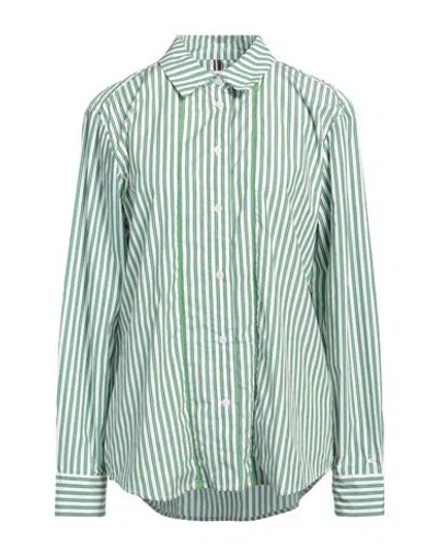 Tommy Hilfiger Woman Shirt Green Size 8 Cotton