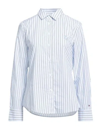 Tommy Hilfiger Woman Shirt Light Blue Size 6 Cotton