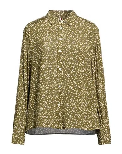 Tommy Hilfiger Woman Shirt Military Green Size 8 Viscose