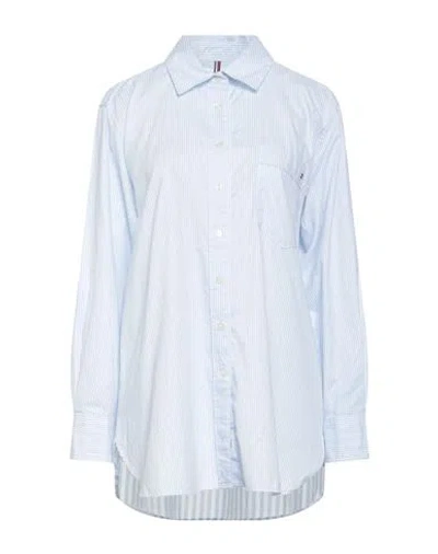 Tommy Hilfiger Woman Shirt Sky Blue Size 8 Cotton