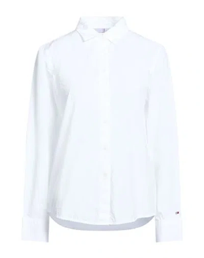 Tommy Hilfiger Woman Shirt White Size 10 Cotton
