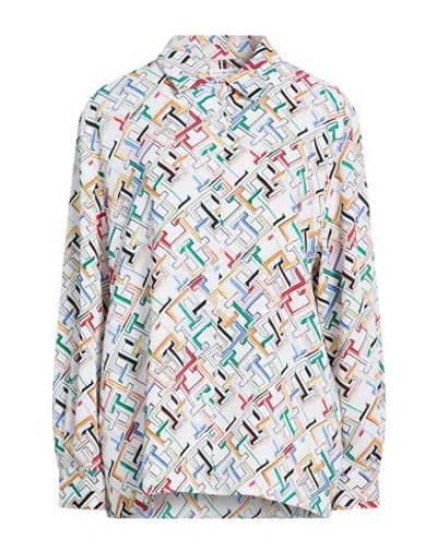 Tommy Hilfiger Woman Shirt White Size 12 Polyester In Multi