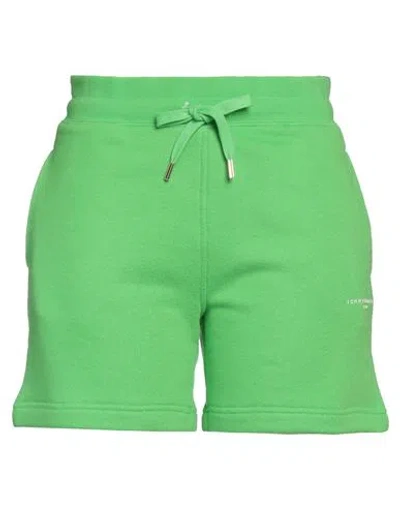 Tommy Hilfiger Woman Shorts & Bermuda Shorts Acid Green Size M Cotton, Polyester