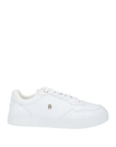 Tommy Hilfiger Woman Sneakers White Size 7.5 Leather
