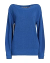Tommy Hilfiger Woman Sweater Bright Blue Size L Cotton In Blue