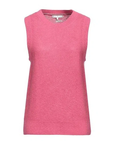 Tommy Hilfiger Woman Sweater Fuchsia Size S Cotton, Linen In Pink
