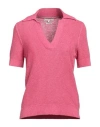 Tommy Hilfiger Woman Sweater Fuchsia Size M Cotton, Linen In Pink